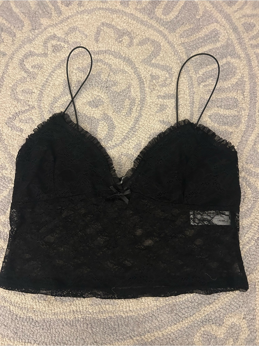 Bershka Black Lace Going Out Top